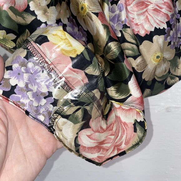 Vintage Victoria’s Secret Gold Label Floral High Cut Satin Bloomers Shorts M - Picture 4 of 8